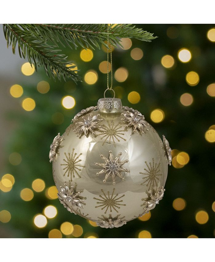 Northlight Shiny Starburst Glass Christmas Ball Ornament - Macy's