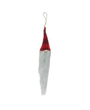 Northlight Plaid Christmas Gnome Hanging Decor In Red