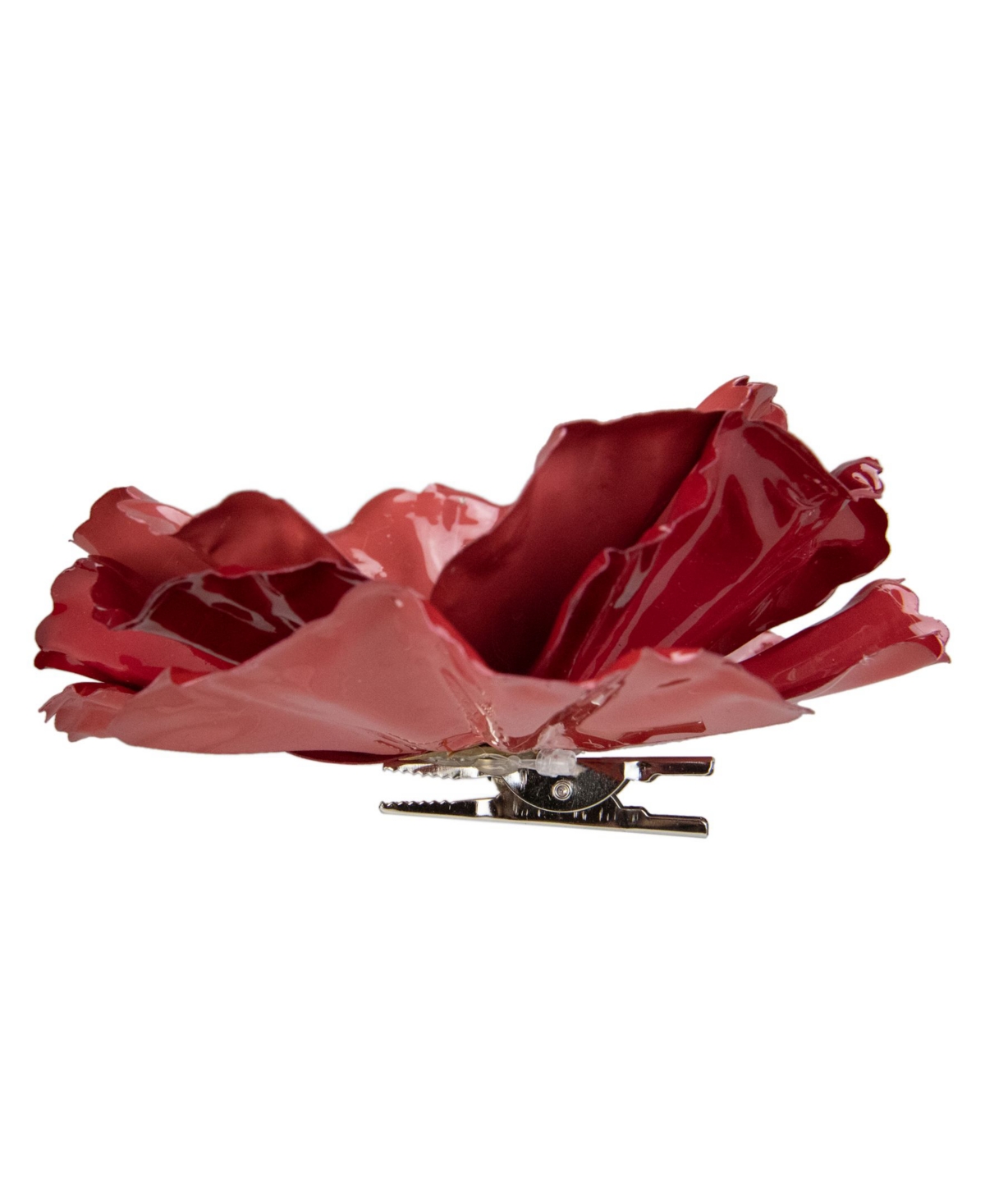 Northlight Shiny Coral Poppy Clip Christmas Ornament