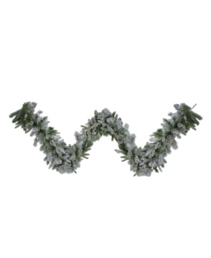 Northlight Unlit Flocked Rose Mary Emerald Angel Pine Artificial Christmas Garland In Green