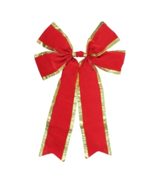 Northlight 4-loop Velveteen Christmas Bow With Trim In Red