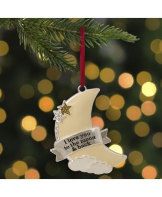 "I Love You To The Moon and Back" with Crystals Christmas Ornament