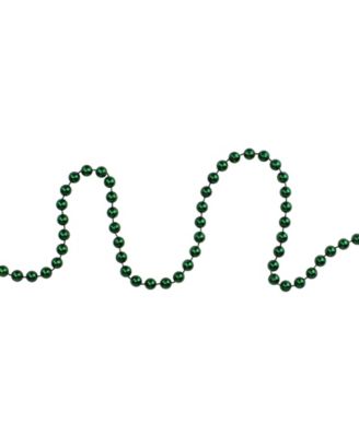 Emerald Shiny Metallic Faceted Beaded Christmas Garland
