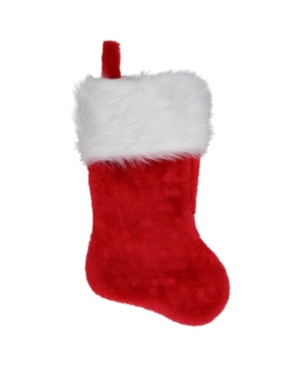 Northlight Traditional With Cuff Plush Hanging Christmas Stocking In Red