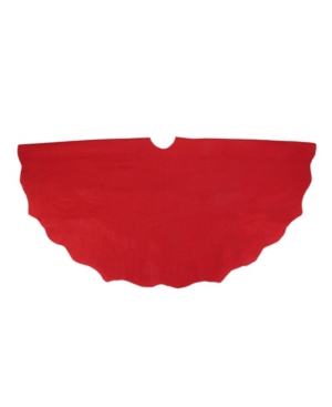 Shop Northlight Cardinal Scalloped Edge Round Christmas Tree Skirt In Red