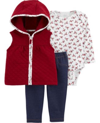 Carters girls 3-Piece Little flower fleece Vest Set 6/18/24 month BNWT FANTASTIC 