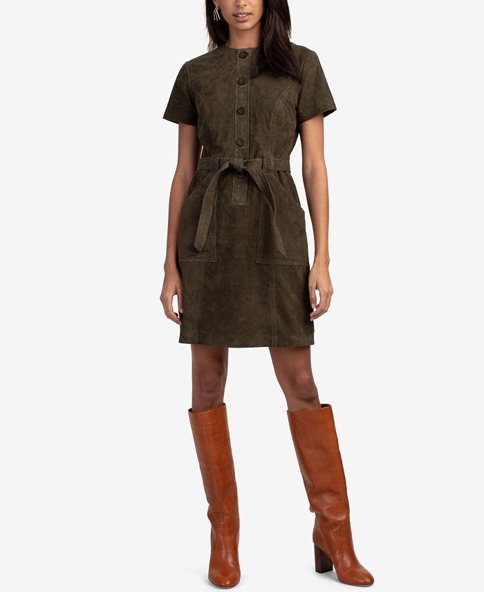 Trina Turk Penny Belted Suede Mini Dress Reviews Dresses Women Macy S
