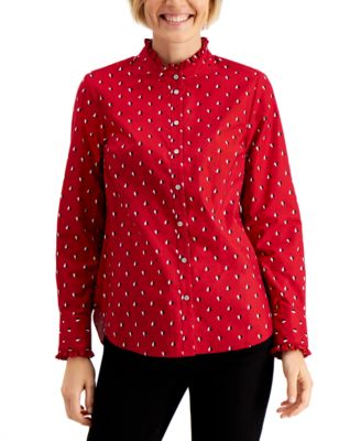 macys petite red tops