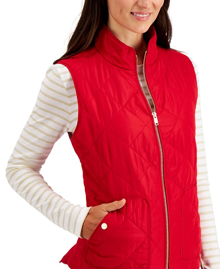 Charter Club Women's Quilted Collar Vest, Created for Macy's & Reviews