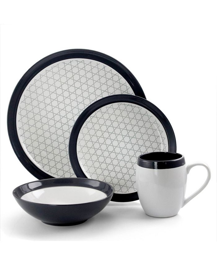 Elama Fine Lines 16 Piece Dinnerware Set Macy's