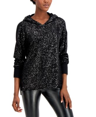 sequin black sweater