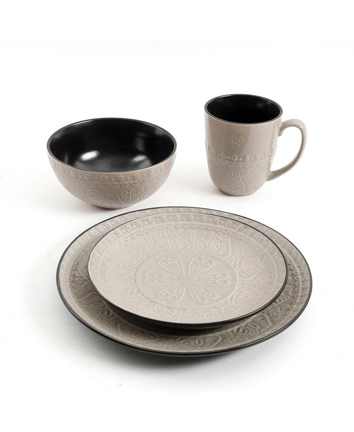 Gibson Elite Milanto Stoneware Dinnerware Set, 16 piece Macy's
