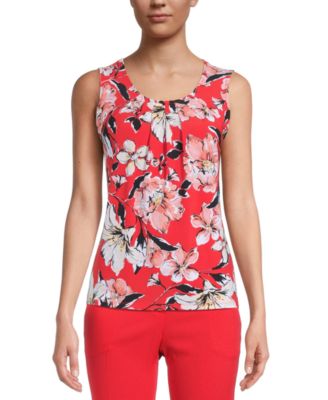 Kasper - Floral-Print Sleeveless Top