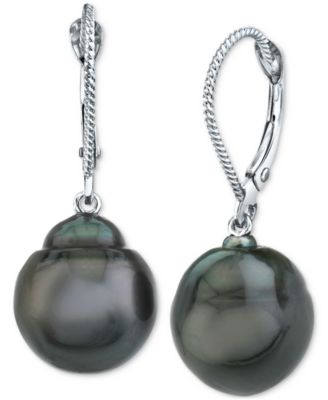 macy's black pearl earrings