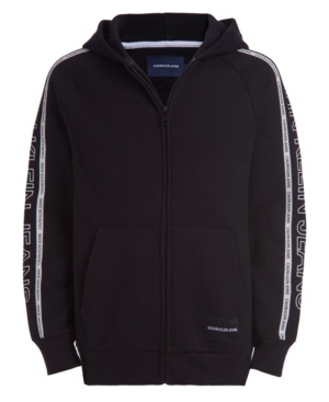 image of Calvin Klein Big Boys Outline Tape Full Zip Hoodie