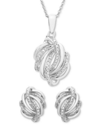 diamond knot necklace sterling silver