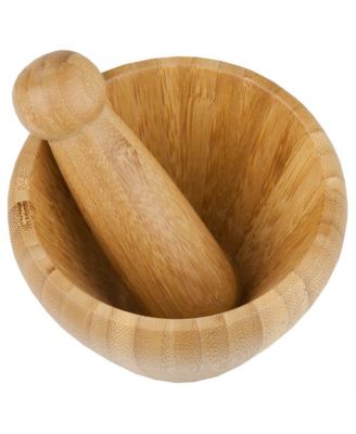 Home Basics Bamboo Mortar And Pestle - Macy's