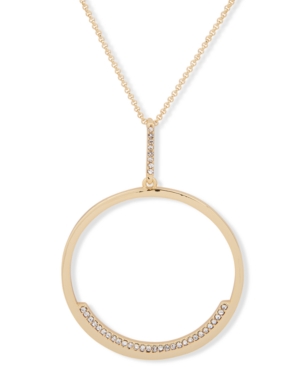 image of Dkny Gold-Tone Pave Circle 38