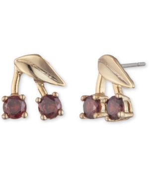 image of Dkny Gold-Tone Crystal Cherry Stud Earrings