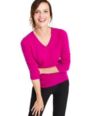 macy's pink cashmere sweater