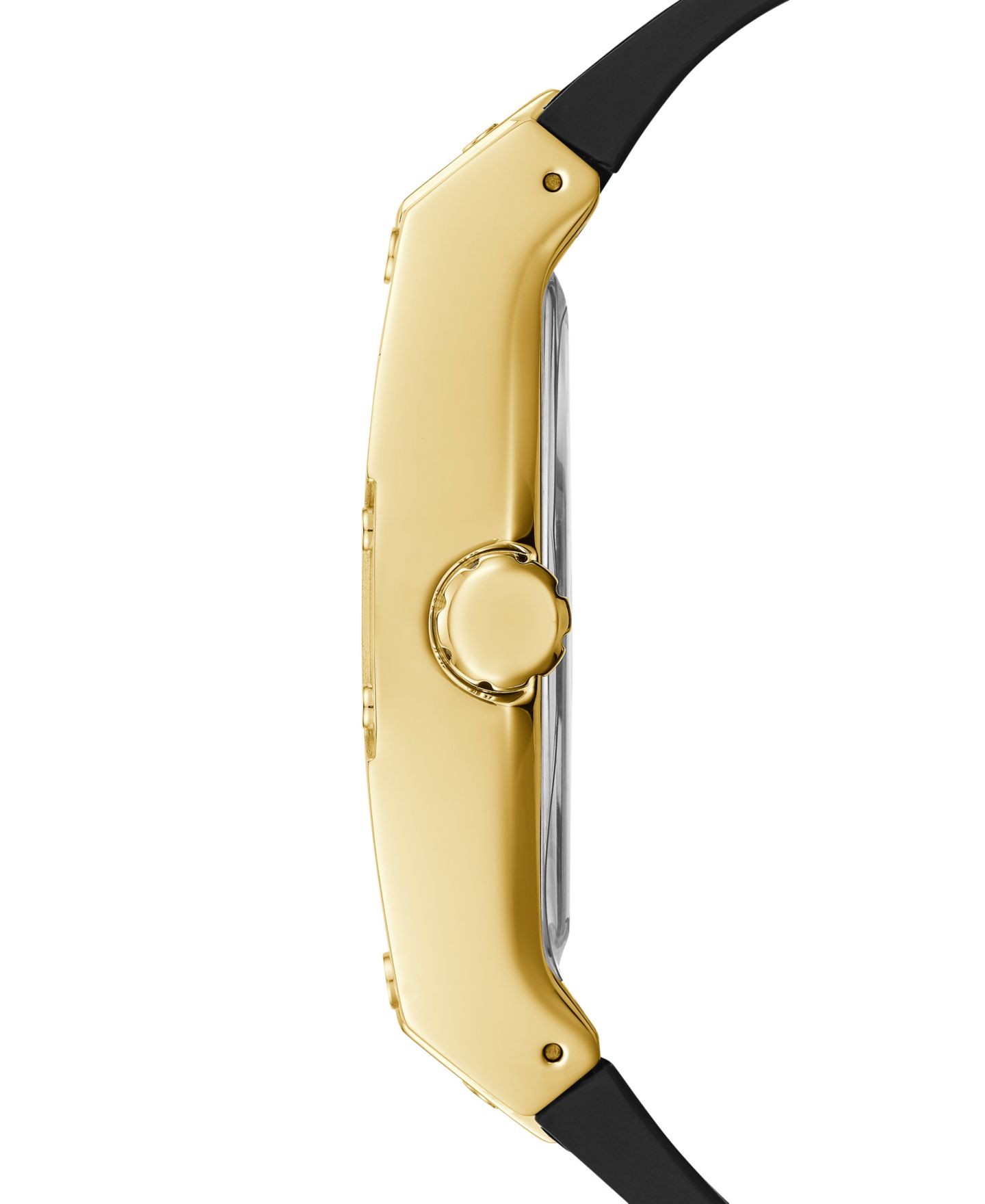 Мужские часы GUESS Black Leather & Silicone Flex Strap Watch 43mm — фото 3