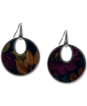 image of Partricia Nash Silver-Tone Leather Drop Earrings