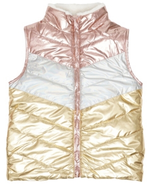 image of Epic Threads Big Girls Color Block Shiny Reversible Vest