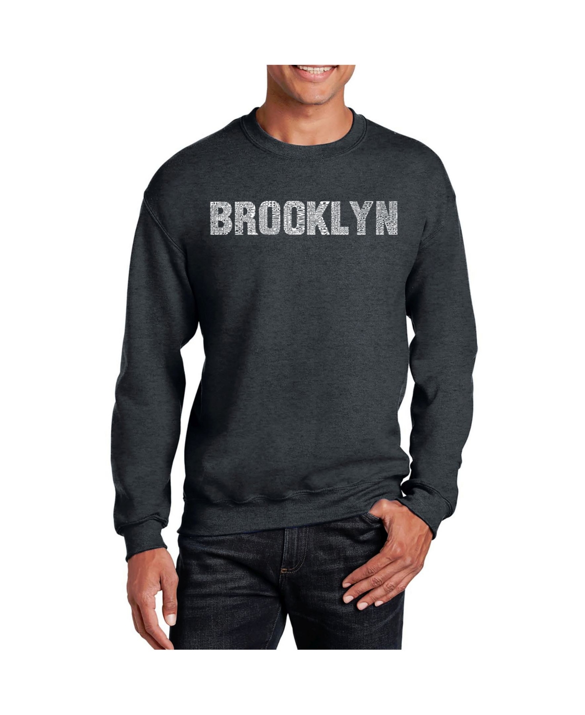 La Pop Art Men's Word Art Brooklyn Neighborhoods Crewneck Sweatshirt