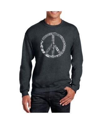 Men's Word Art Peace, Love and Music Crewneck Sweatshirt