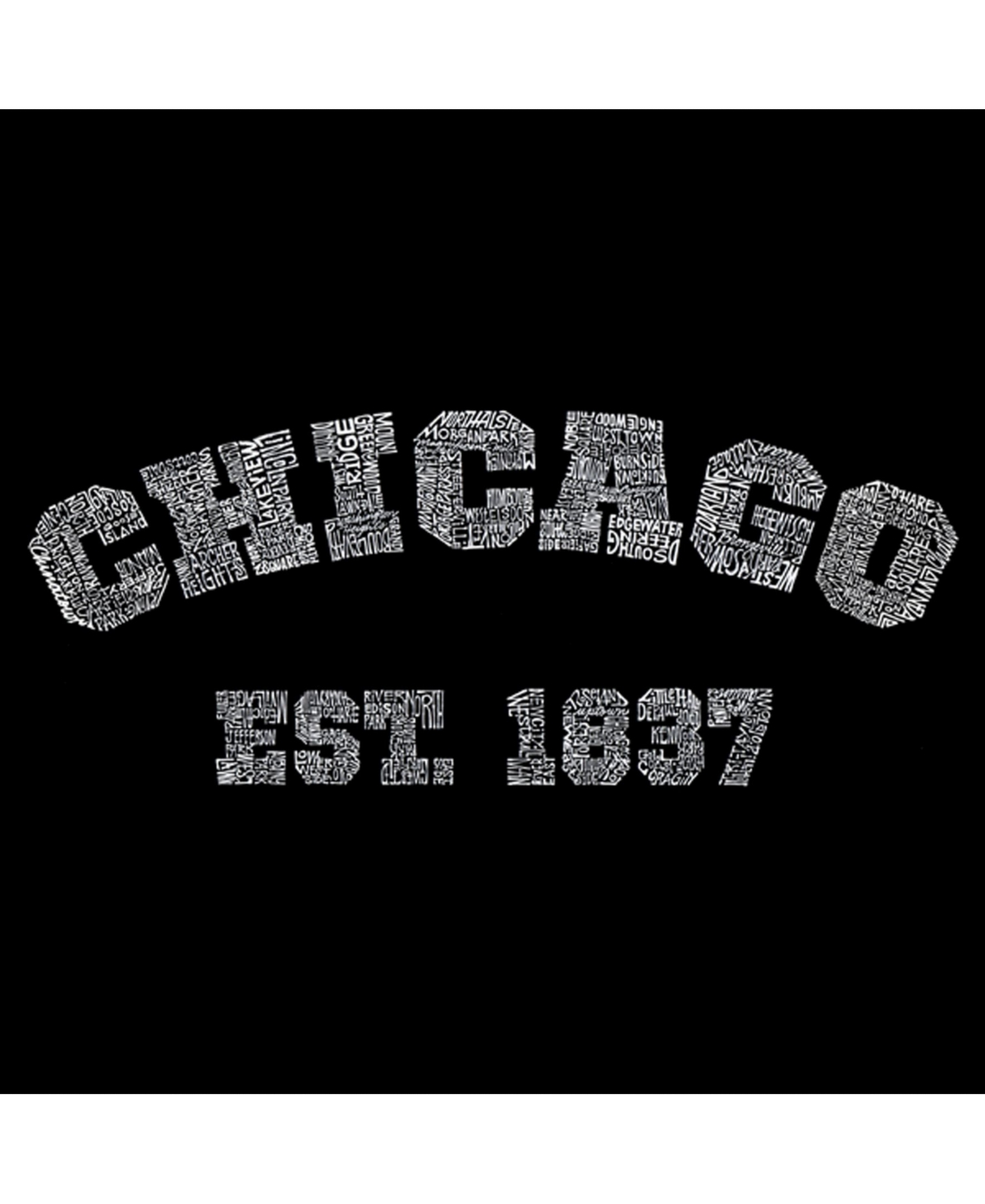 La Pop Art Men's Word Art Chicago 1837 Crewneck Sweatshirt