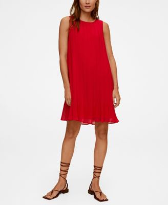 MANGO Women's Pleated Short Dress 