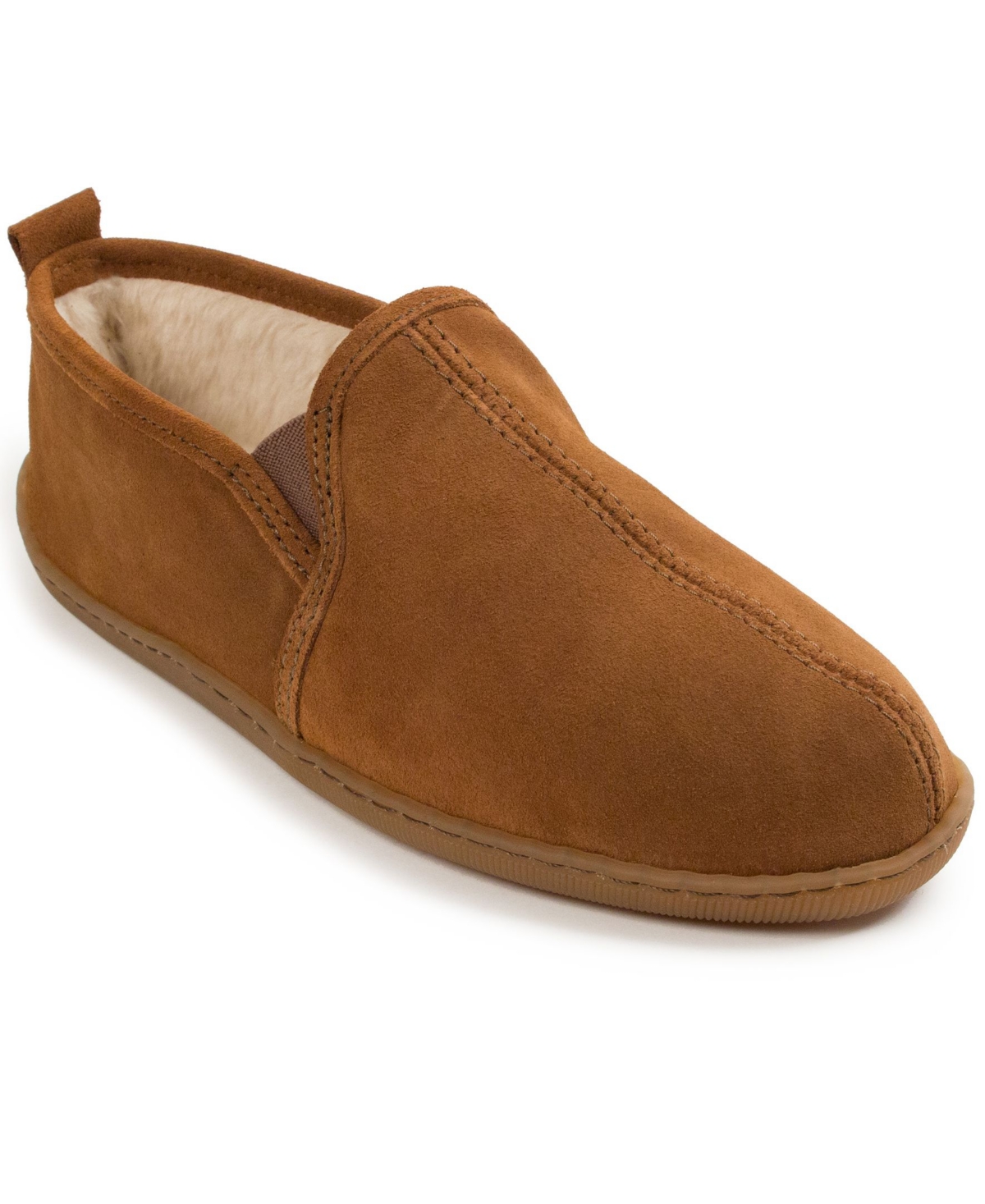 Men's Romeo Lined Suede Slippers - Dark Brown