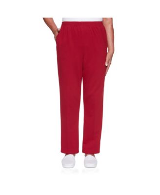 Alfred Dunner Women's St. Moritz Textured Proportioned Corduroy Medium Pant, Tea Rose, 10