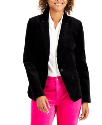 Charter Club Velveteen Blazer, Created for Macy's & Reviews - Jackets ...