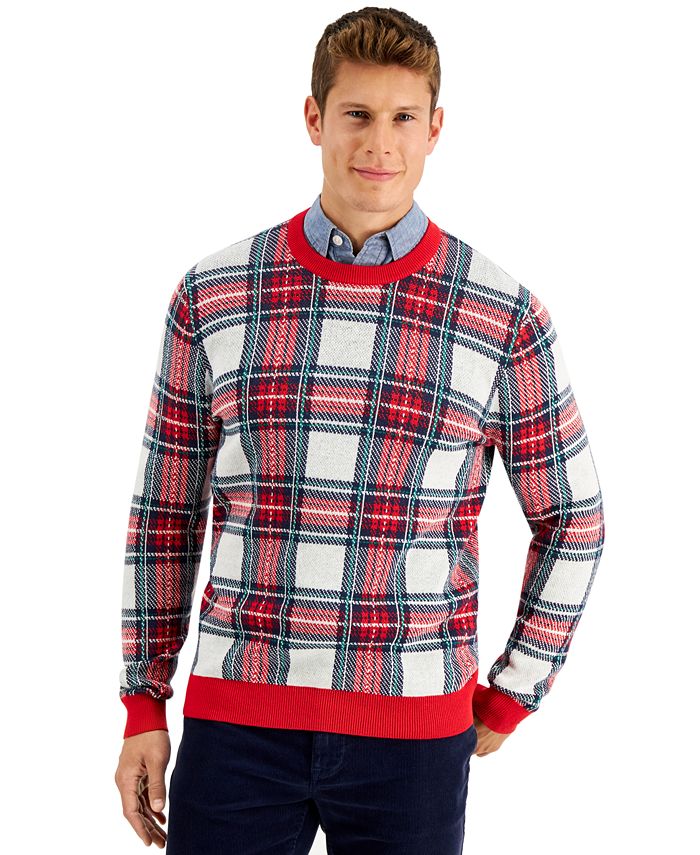 Plaid sales sweater mens