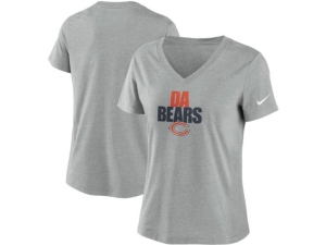 Nike Chicago Bears Women's Local Tri-Blend V-neck T-Shirt