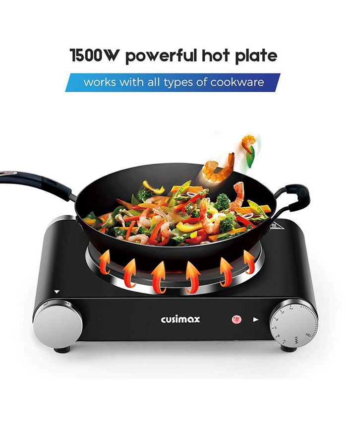 Cusimax Portable Electric Hot Plate for Cooking,1500W Countertop Singl