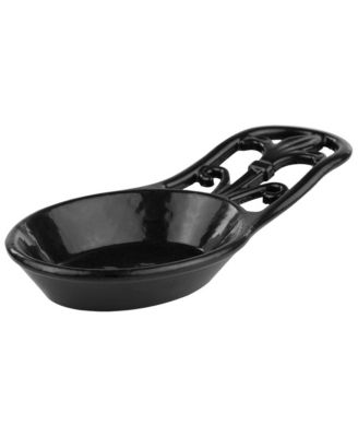 Home Basics - Cast Iron Fleur De Lis Spoon Rest, Black