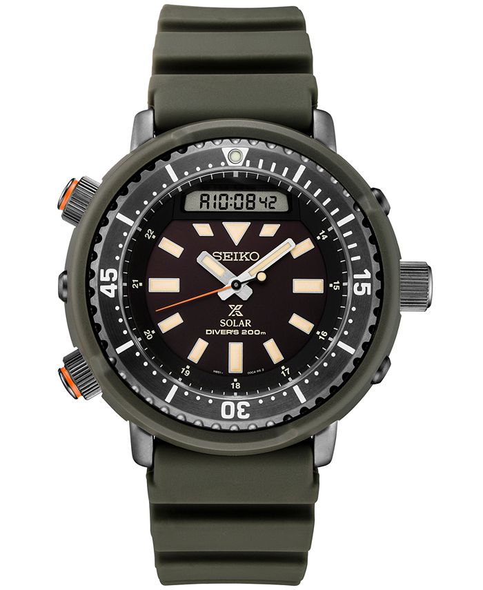 Seiko Men's Analog-Digital Prospex Diver Solar Black Rubber Strap Watch   & Reviews - All Watches - Jewelry & Watches - Macy's