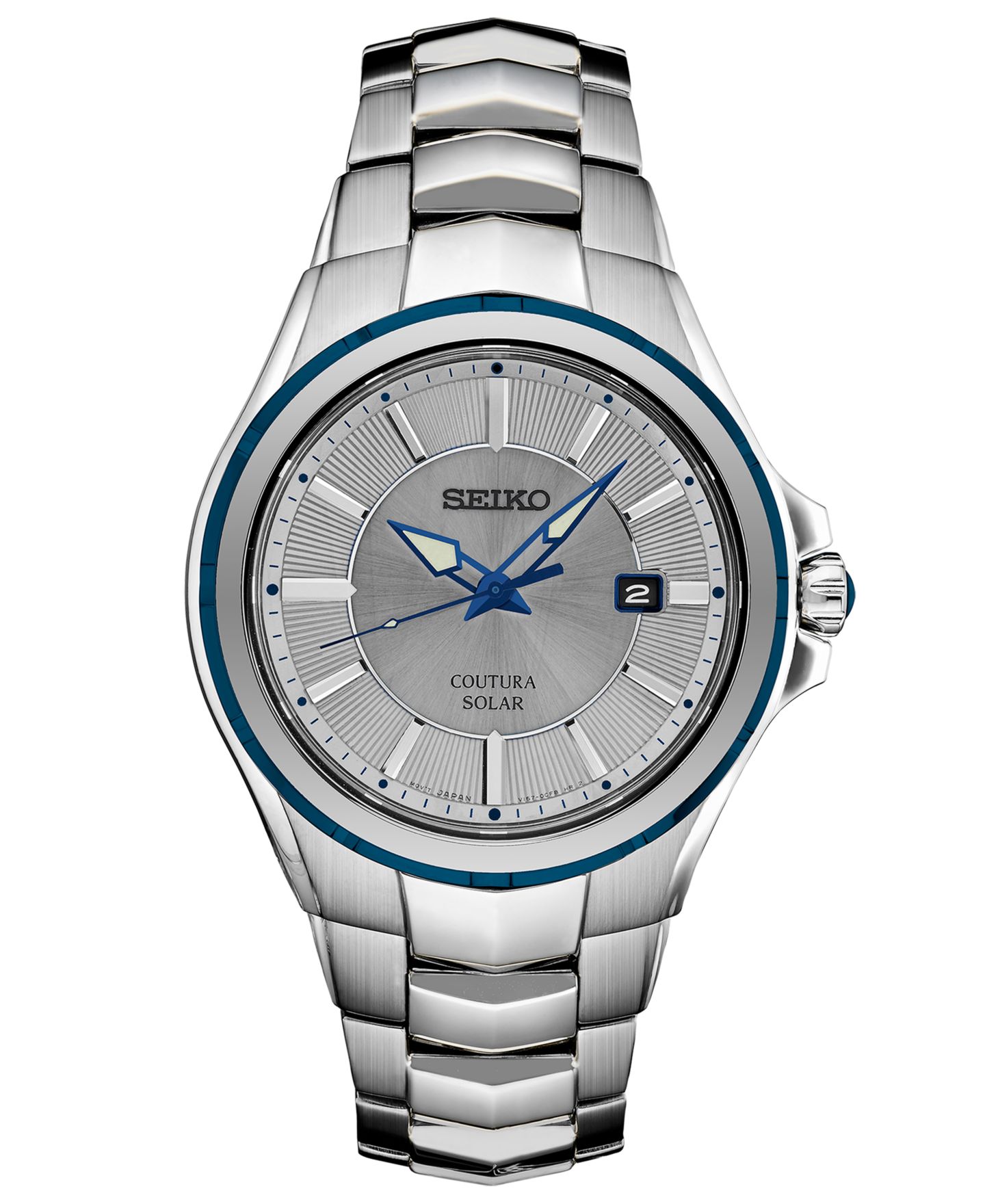 Мужские часы Seiko Coutura Solar Gray Stainless Steel Bracelet Watch 42.5mm — фото 1
