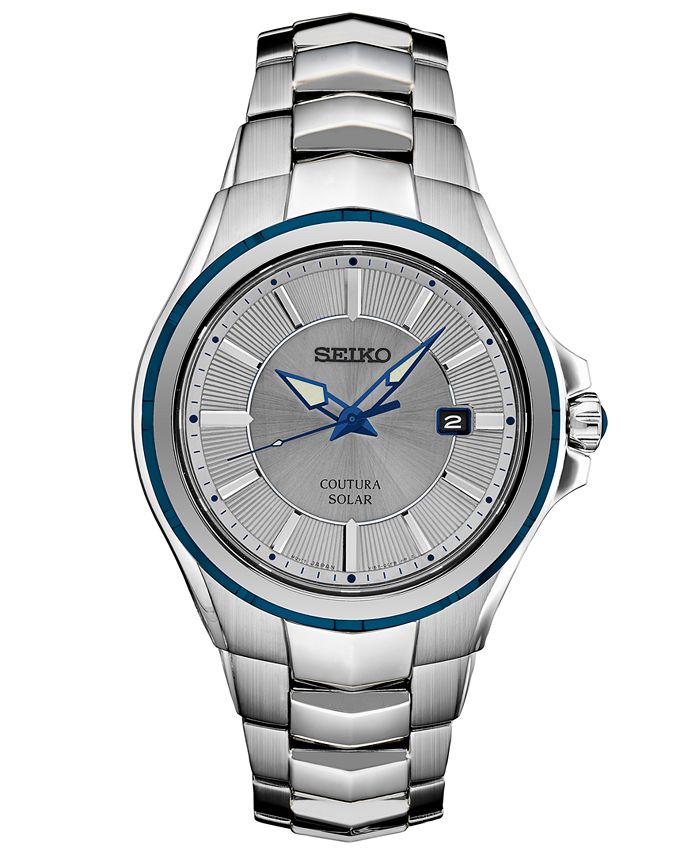 Seiko Men's Coutura Solar Gray Stainless Steel Bracelet Watch  &  Reviews - All Watches - Jewelry & Watches - Macy's