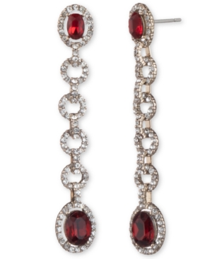 image of Givenchy Stone & Crystal Halo Linear Drop Earrings