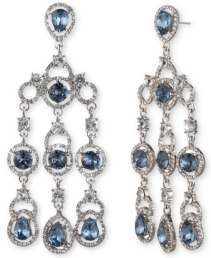 image of Givenchy Silver-Tone Stone & Crystal Chandelier Drop Earrings