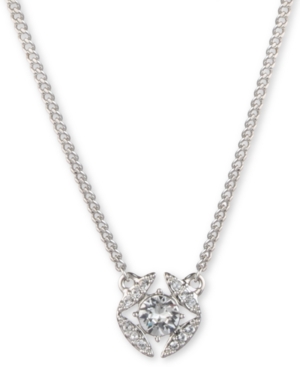 image of Givenchy Stone & Crystal Pendant Necklace, 16