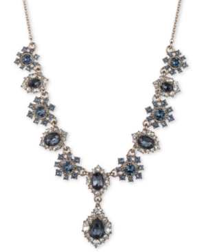 image of Marchesa Gold-Tone Stone & Crystal Fancy Statement Necklace, 16