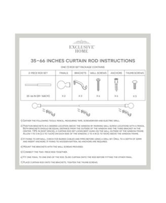  Rimini 1" Window Curtain Rod and Finial Set, Adjustable