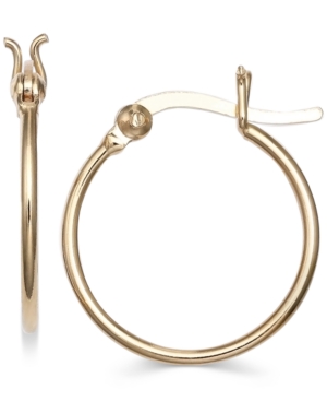 image of Giani Bernini Small Polished Tube Hoop Earrings in 18k Gold-Plated Sterling Silver, Created for Macy-s