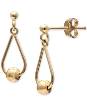 image of Giani Bernini Bead Drop Earrings in 18k Gold-Plated Sterling Silver, Created for Macy-s