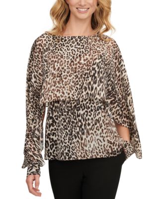 dkny leopard print top