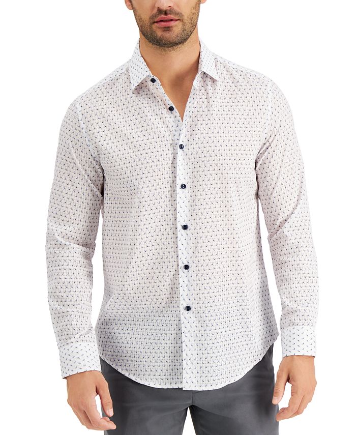 Tasso Elba Men s Paisley Grid Pattern Shirt Created for Macy s